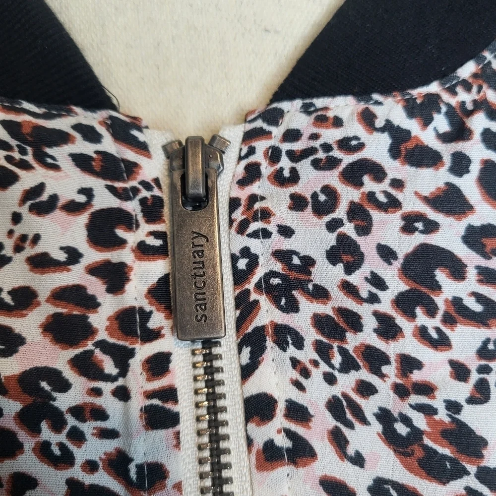 Sanctuary Jacket Havana Bomber Animal Print Zipper Front Side Pockets Size M NWT